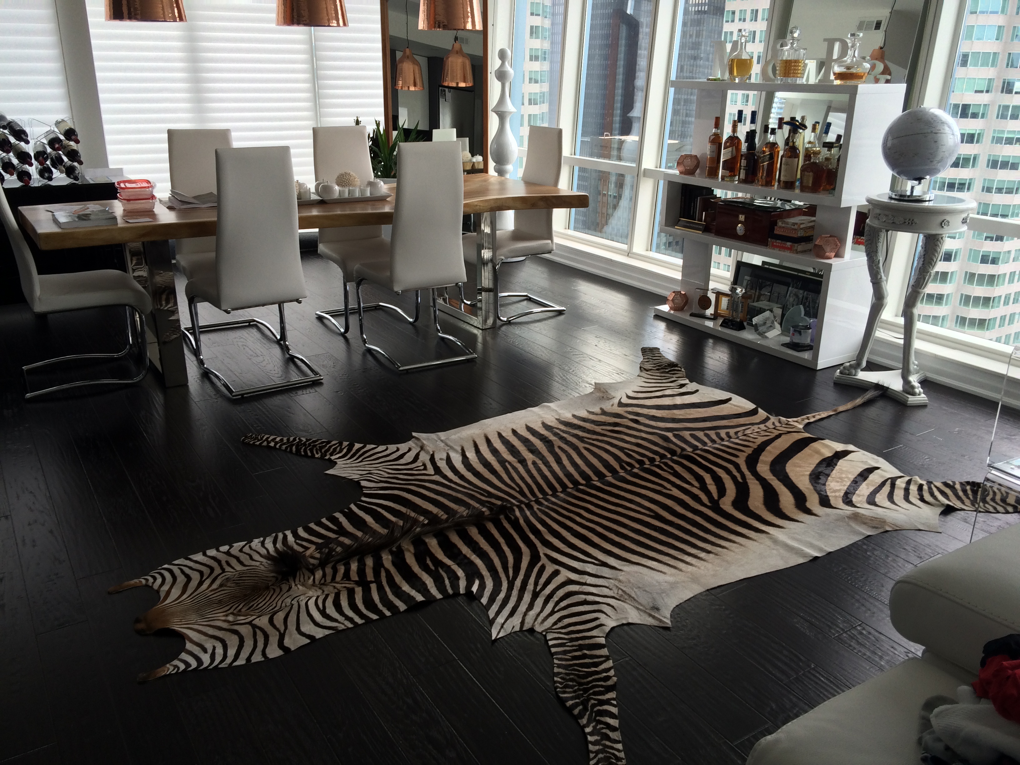 Real Zebra Skin Rug