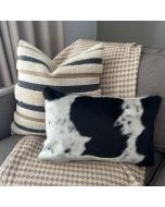 Housse de coussin lombaire en peau de vache mouchetée noire et blanche - Taille : 19 po x 11,5 po Pillow-3
