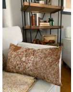 19 x 11 1/2" Speckled Cowhide Pillow Cover / Natural Cowhide Throw Pillow Cover, Cowhide Cushion Cover -Lumbar- Size: 19 in x 11.5 in