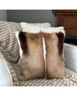Housse de coussin Springbok, housse de coussin décorative en peau de Springbok naturelle - Taille: 17 po x 17 po