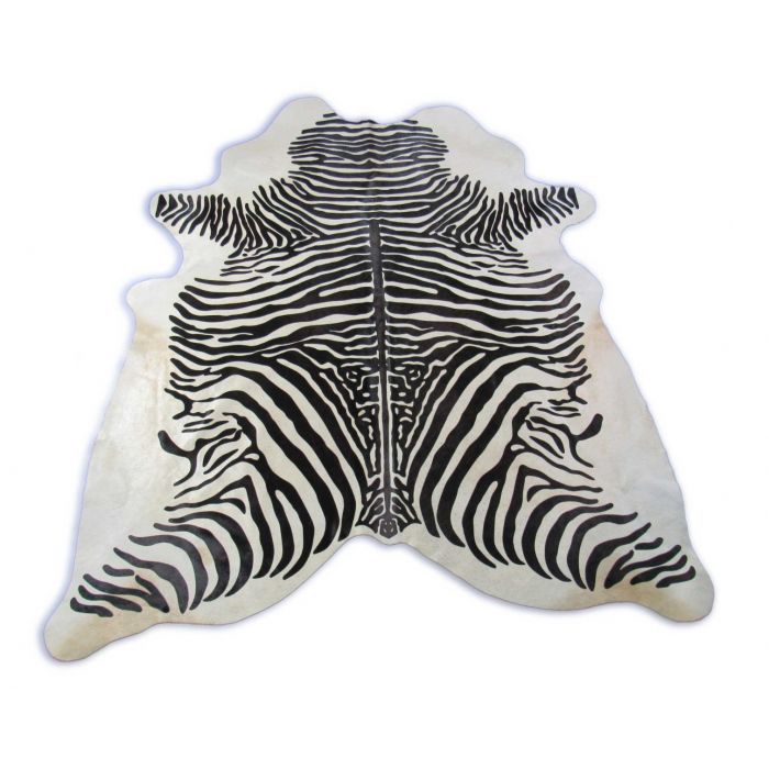 Zebra Print Cowhide Rug